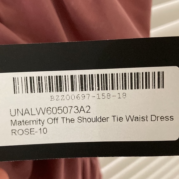 Boohoo Maternity off the shoulder tie waste dress - Picture 6 of 6